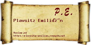 Plavsitz Emilián névjegykártya